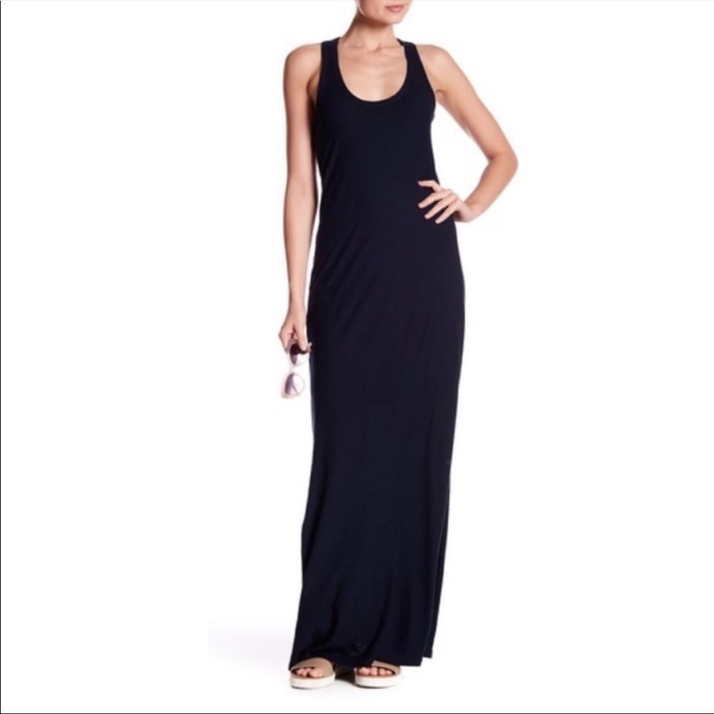 James Perse Black Racerback Maxi Dress